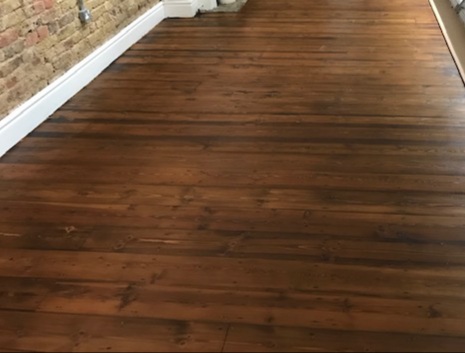 example of Commercial floor sanding and sealing with heavy load lacquer, Holland Park