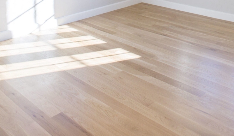 example before and after of Light floor sanding in a bedroom of apartment, Seven sisters