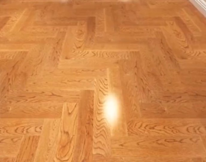 example before and after of Parquet floor sanding, repair, and finishing in a hose, Haringey