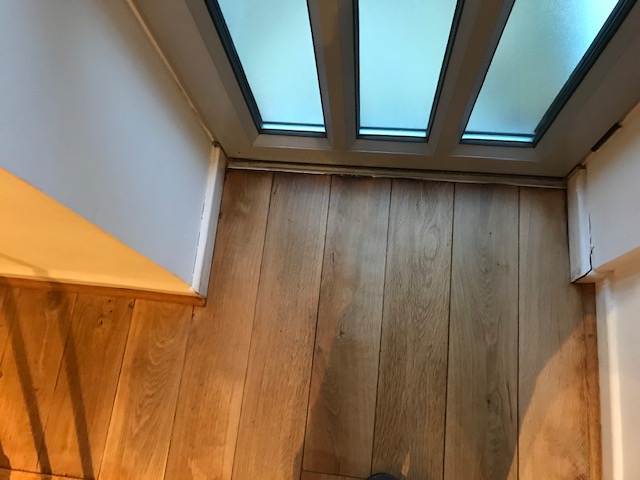 example of Light sanding of hardwood floorboards in a house, Mayfair