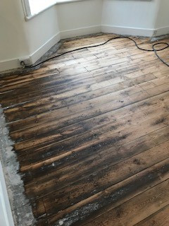floor before sanding woodford