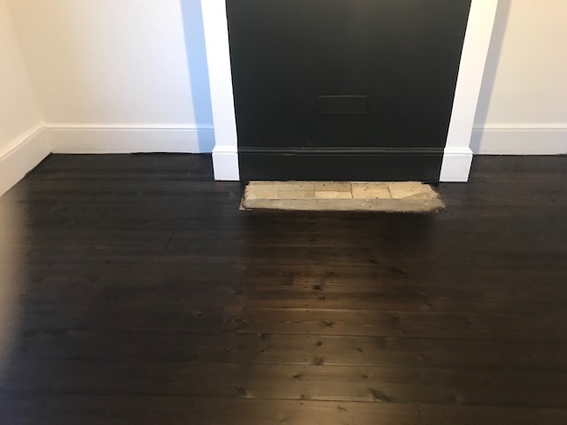 Hardwood floor restoration, dark matt staining, and finishing services, Holborn