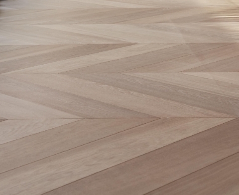 before and after Parquet floor sanding and finishing with satin lacquer, Holborn