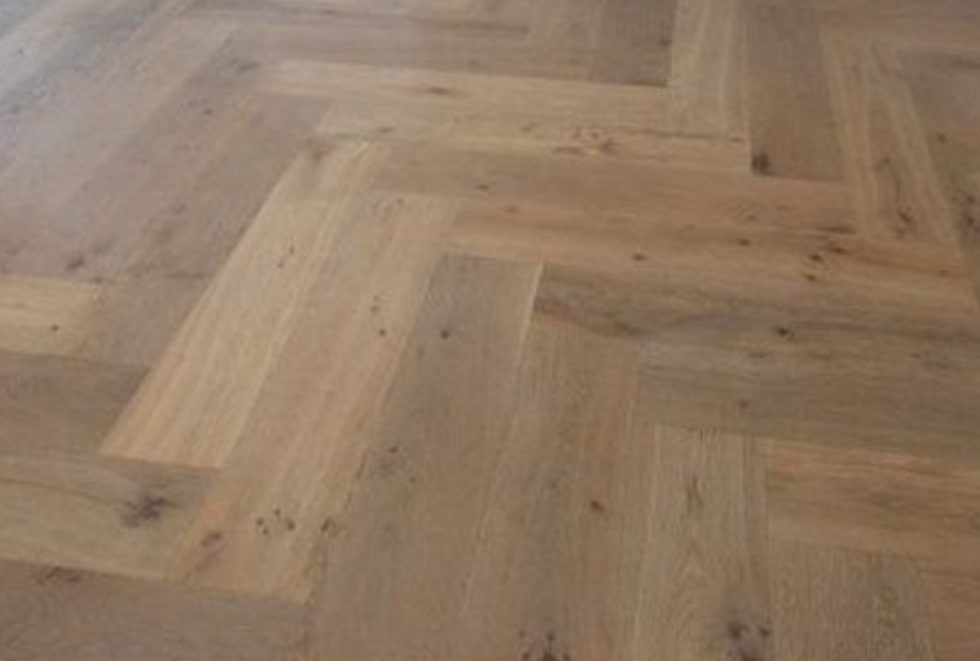 before and after Herringbone floor sanding and finishing, Ferndale
