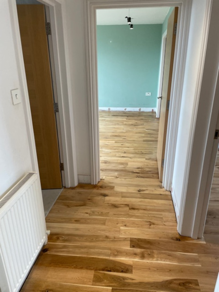 New floor fitting and refinishing with sating lacquer, Croydon